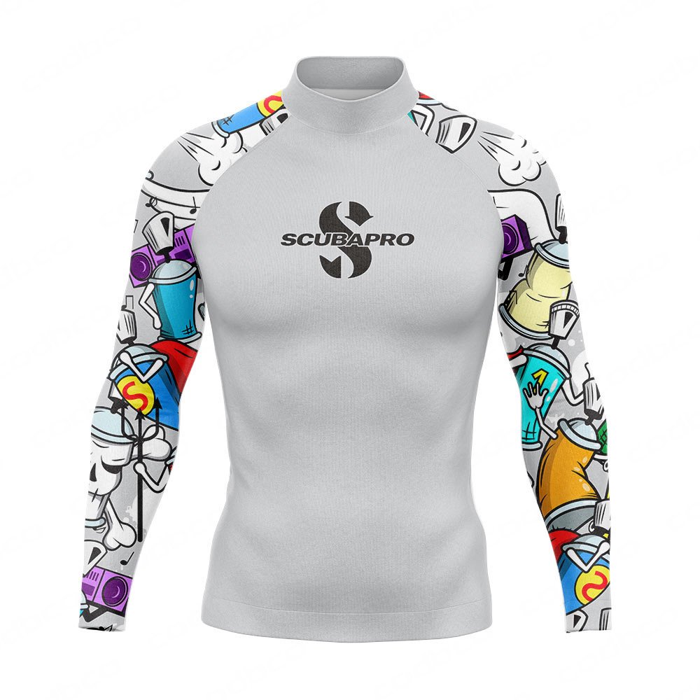 New Mens Rash Guards Long Sleeve Surf Shirt Surfing Diving