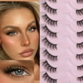 thumbnail image 2 of Half Lashes Natural Look Wispy 10 Pairs Cat Eye Lashes 3D False Eyelashes Full Soft 15 MM Short Faux Mink Lashes Sets Pack, 2 of 9