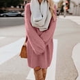 thumbnail image 2 of LYXSSBYX Womens Long Sleeve Dresses Clearance Autumn and Winter Women Causal Solid Long Sleeve Loose O-Neck Hairy Sweater Pullover Dress, 2 of 5