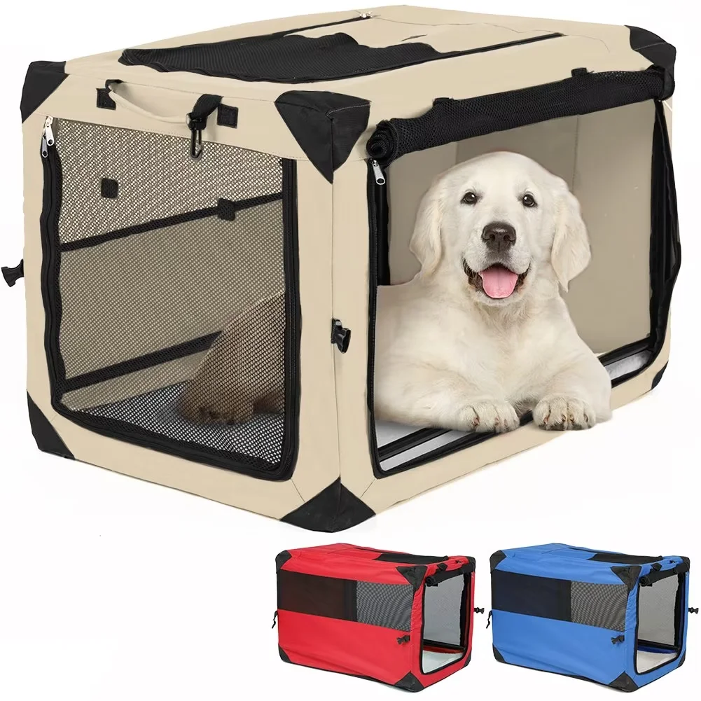 EMUST Collapsible Dog Crate, SoftSided Large Dog Crate, Folding XL Dog
