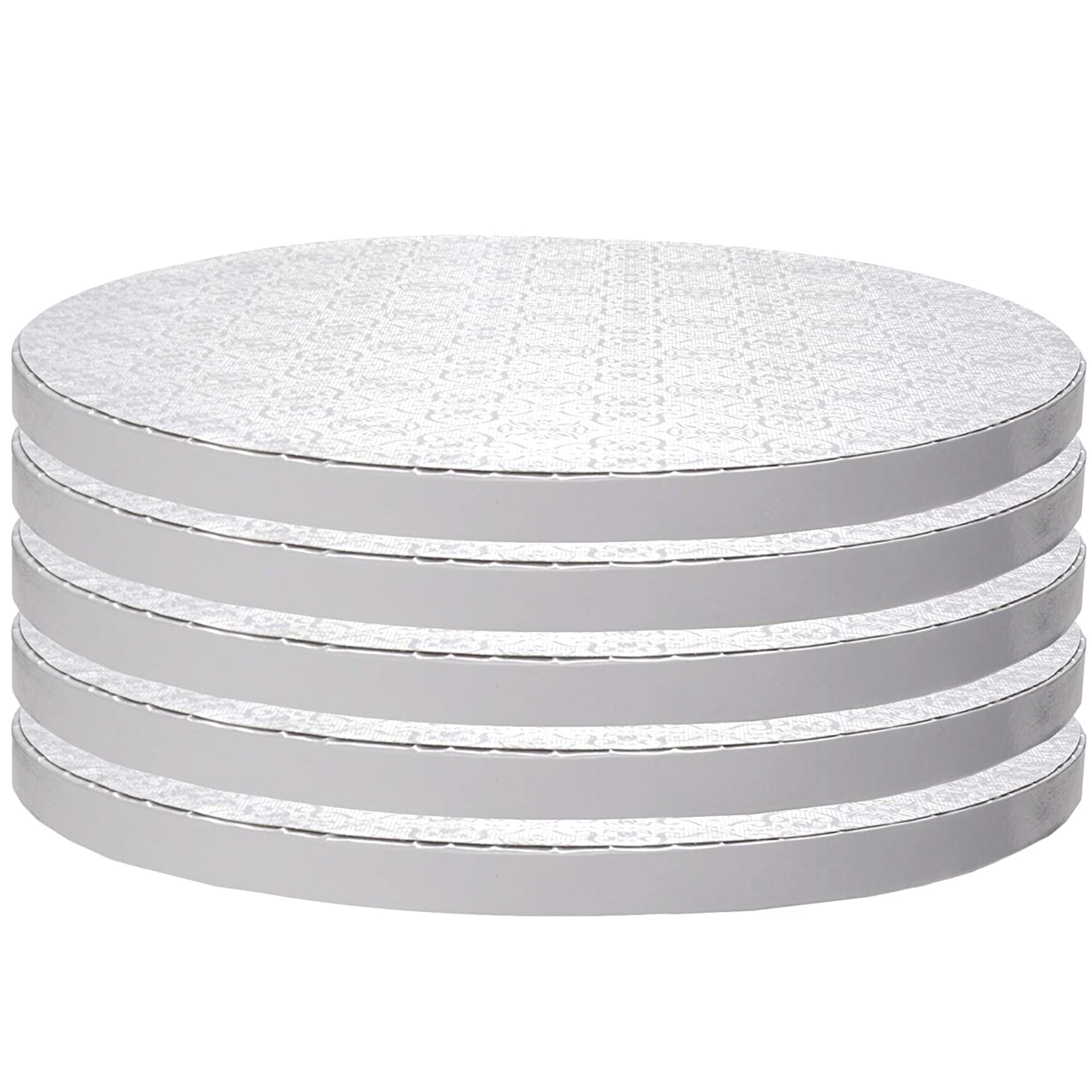 Spec101 Round Cake Drums 12pk White Cake Drum Boards with 1/2-Inch Thick Wrapped-Edges 12 Inch