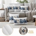 thumbnail image 6 of Fall Blue Pumpkins Outdoor Waterproof Pillow Covers, Thanksgiving Autumn Watercolor Leaf Decorative Square Throw Pillowcase Sofa Cushion Sham for Patio/Couch/Chair, 26"x26" 2 Pack, 6 of 8