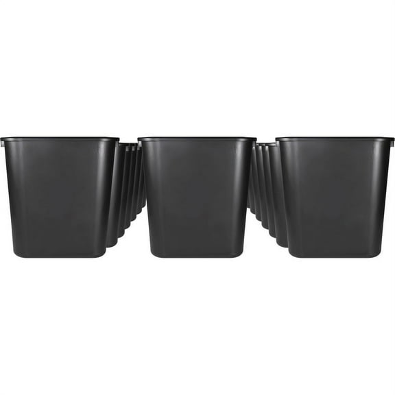 Sparco, SPR02160CT, 28-quart Rectangular Wastebasket, 24, Black