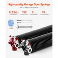 thumbnail image 2 of KFFKFF Torsion Springs for Garage Doors, Set of Two, Dimensions 0.234 x 2 x 31 inches, Lifespan of 16000 Rotations, Coated in Electrophoresis Black for Substitution, Garage Door Springs, 2 of 9