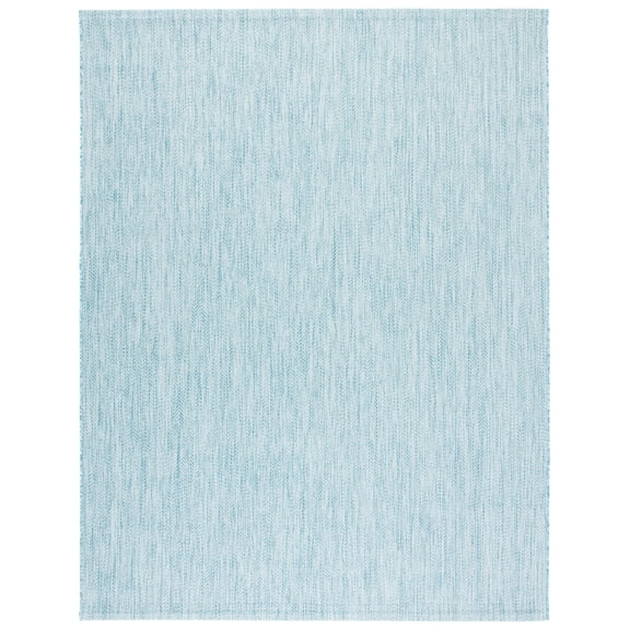 SAFAVIEH Courtyard Blazhe Chevron Indoor/Outdoor Area Rug, Aqua/Grey, 9' x 12'