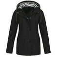 thumbnail image 1 of LSLJS Manteau de Pluie Uni pour Femmes Extérieur Grande Taille Imperméable à Capuche Coupe-Vent, 1 of 3