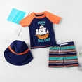 thumbnail image 2 of Bathing Suit Toddler Boy Baby Boys Swimsuit Short Sleeve Cartoon Cute Toddlers Kids Swim Trunk Two Pieces Bathing Suit Sets,4-5 Years, 2 of 5