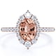 thumbnail image 1 of JeenMata Anillo de Compromiso de 1,75 Uds con Halo de Morganita y Moissanita Ovalada Vintage en Oro Rosa de 18 K sobre Plata, 1 of 6