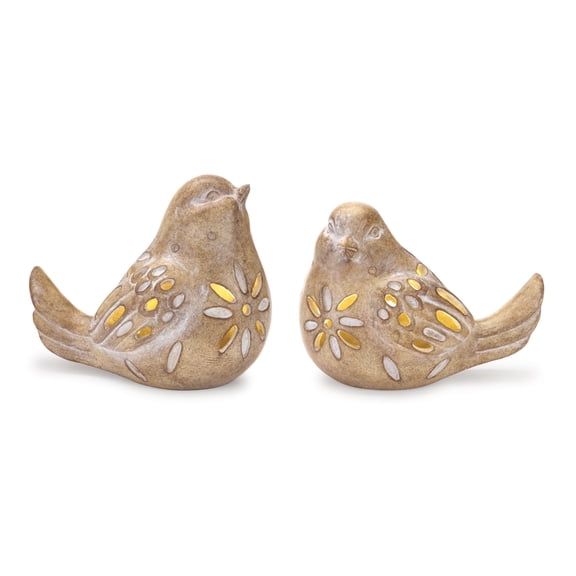 Melrose Battery Operated LED Lighted Bird Figurines - 7.75" - Set of 2