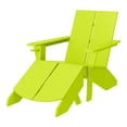 thumbnail image 2 of WestinTrends Riviera Outdoor HDPE Modern Adirondack Chair with Folding Patio Ottoman and Cup Holder, Lime, 2 of 11