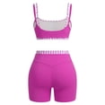 thumbnail image 2 of IBTOM CASTLE Layered Workout Sets for Women 2 Piece Polka Dot Sports Bra High Waist Shorts Gym Active Yoga Pilates Outfits Hot Pink, 2 of 7