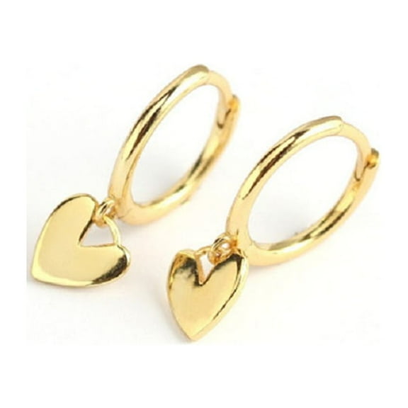 Cute Heart Love Dangle Drop Cartilage Small Huggie Hoop Earrings for Women Sterling Silver