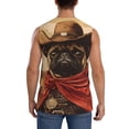 thumbnail image 4 of Lsque Western French Bulldog Cowboy Print Men's Cotton Blend Sleeveless Muscle Shirts (S-3XL)- Moisture Wicking, Odor Protection, UPF 30+,Medium, 4 of 8