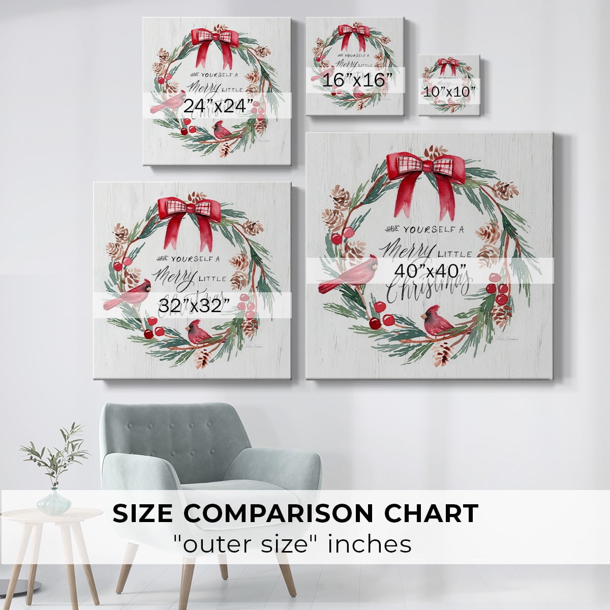 Merry Little Wreath- Gallery Wrapped Canvas