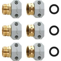 STYDDI Garden Hose Repair Connector Fitting, Aluminum Mender Female and Male Hose End Connector with Zinc Clamp, Fit 5/8-Inch and 3/4-Inch Garden Hose, 3 Sets
