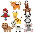thumbnail image 2 of Zoo fieltro Animal chico artesanía de costura juguetes educativos niños regalos de cumpleaños Animal fieltro animales de la selva artesanía de costura estilo A BLESIY Sintió, 2 of 7