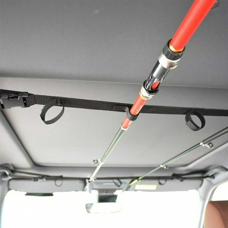 Fishing Rod Car Holder Strap - Hatchback Car Vehicle Fishing Rod Pole Holder Magic Tape Strap Belt Storage Rack, Men's, Size: 3.8, Black