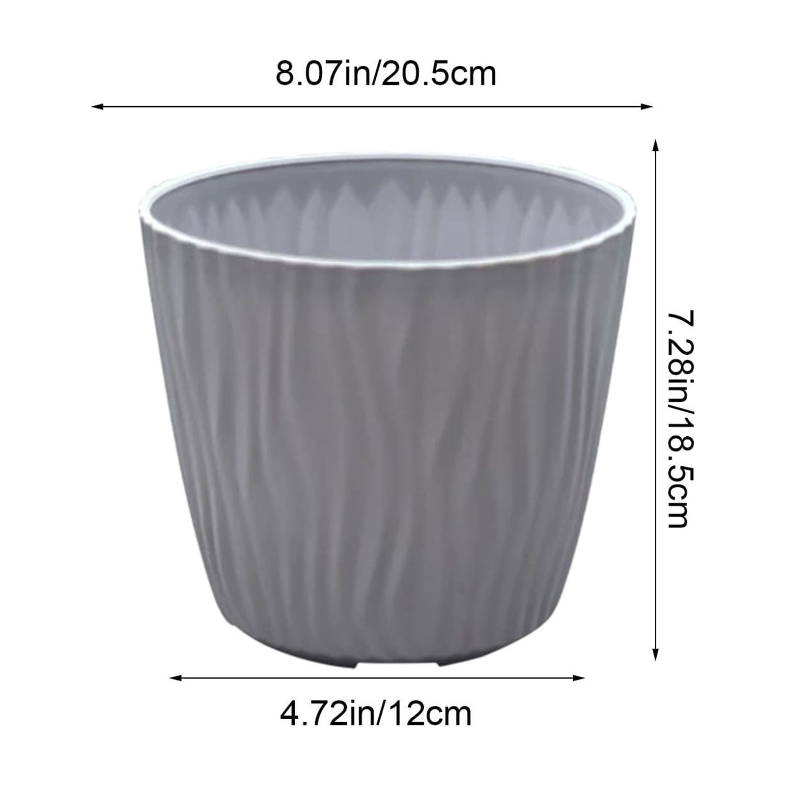 Large Ribbed Circular Flower Pot, Modern Planter for Home Gardening and Balcony s, Textured Indoor and Outdoor Plant Container, Stylish Home Decor Accent