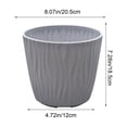 thumbnail image 3 of COM1950s Large Plastic Planter for Indoor Plants, 6.9 Inch Rippled Flower Pot for Succulents, Modern Decorative Container with Drainage for Home Decor, White Gray Green, 3 of 7