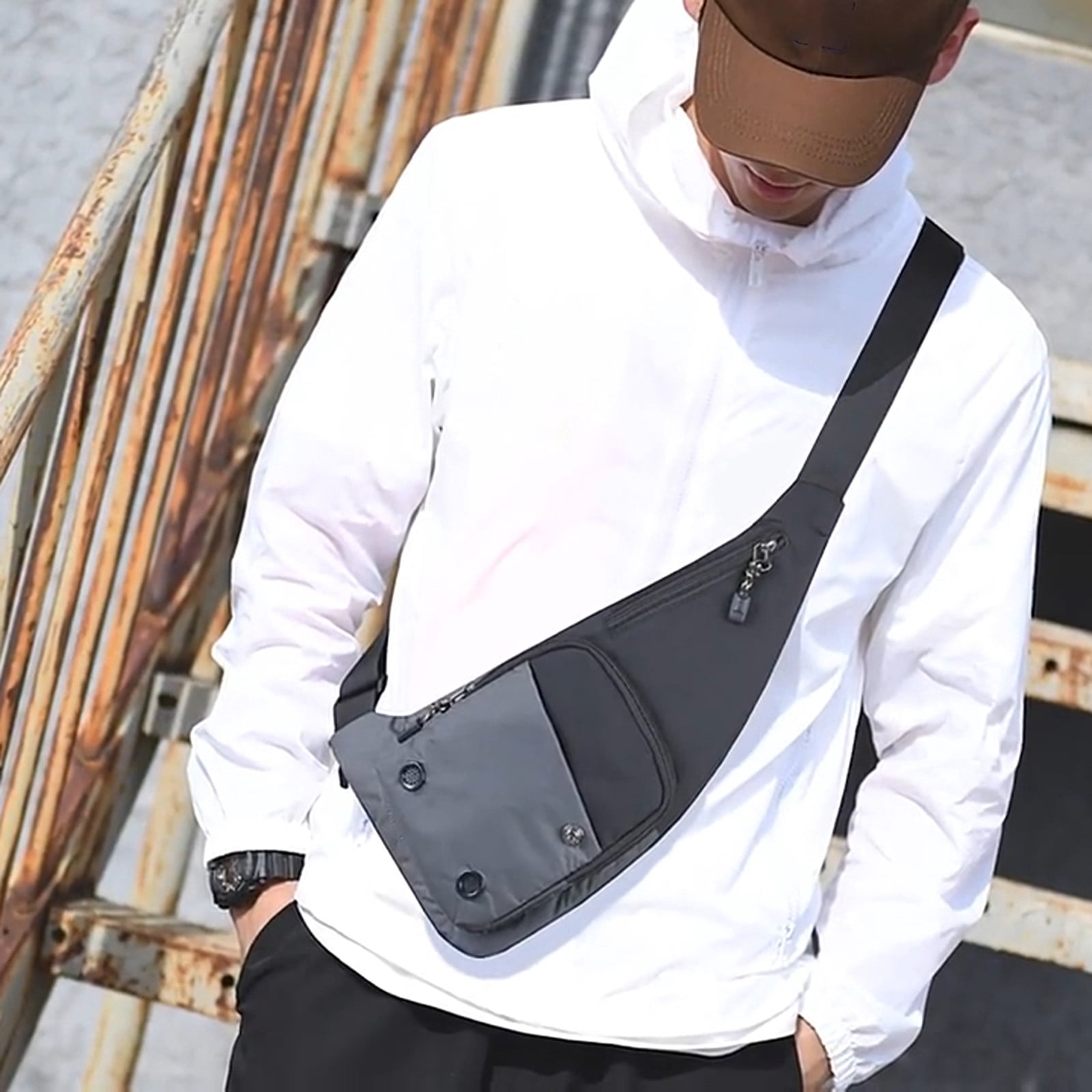 Cadorn Trendy Corduroy Chest Bag Crossbody Sling Bag with Inner Pocket for Men Women, Work, Travel, Gym, and Outdoor Activities