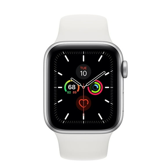 Pre-Owned Apple Watch Series 5 GPS   Cellular, 40mm Silver Aluminum Case with White Sport Band - S/M & M/L