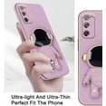 thumbnail image 3 of Compatible with Samsung S20 FE 5G Case Silicone TPU Plating, Samsung Galaxy S20 FE 5G Cases Cute Astronaut Pattern Phone Case with Stand (Purple), 3 of 13