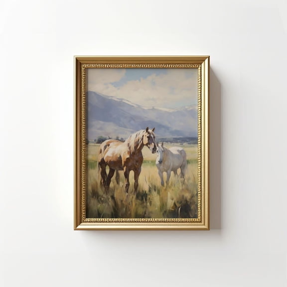 Rustic Wild Horse Wall Art Wild Horse Print Modern Western Wall Art Farmhouse Wall Art Vintage Horse Horse Lover Poster, Unframed Poster Size 8x12 F03.1.15l1152