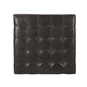GDF Studio Lastoro Contemporary Tufted Storage Ottoman, Brown and Bonded Leather and Dark Brown