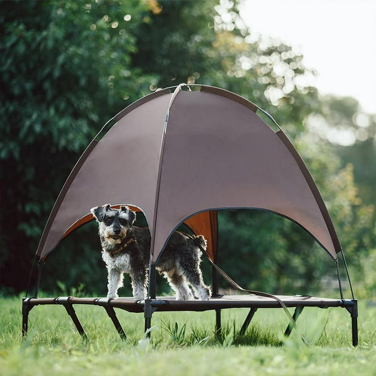 Dog bed with sun canopy top
