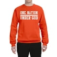 thumbnail image 2 of Wild Bobby One Nation Under God Inspirational/Christian Unisex Crewneck Graphic Sweatshirt, Orange, Large, 2 of 5