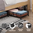 Under Bed Storage with Wheels, Foldable Metal Mesh Underbed Storage ...