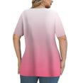 thumbnail image 4 of Tops de Manga Corta de Tamaño Más de las Mujeres, Blusas de Cuello en V Impresas de Verano de Moda para Uso Casual, Diario Y de Fiesta, 4 of 8
