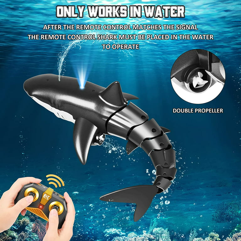 Autucker Remote Control Shark Toy 1:18 Scale High Simulation Shark