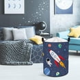 thumbnail image 2 of 45L Rocket Astronaut Laundry Hamper for Bedroom Waterproof Collapsible Blue Universe Toys Storage Basket with Drawstring, 14.2 * 17.7 in, 2 of 4