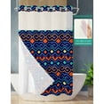 thumbnail image 2 of No Hook Shower Curtain with Snap in Liner, Boho Style Bohemia Purple Navy Blue Orange Hotel Shower Curtains for Bathroom, Washable Shower Curtain Liner Set with Mesh Top Window, 54"x78", 2 of 6