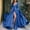 Blue, variant on Womens Sequin Prom Dresses Deep V Neck Glitter Long Sleeve Satin Evening Party Gowns with Slit Fashion Elegant Big Swing Dress Black 4XL