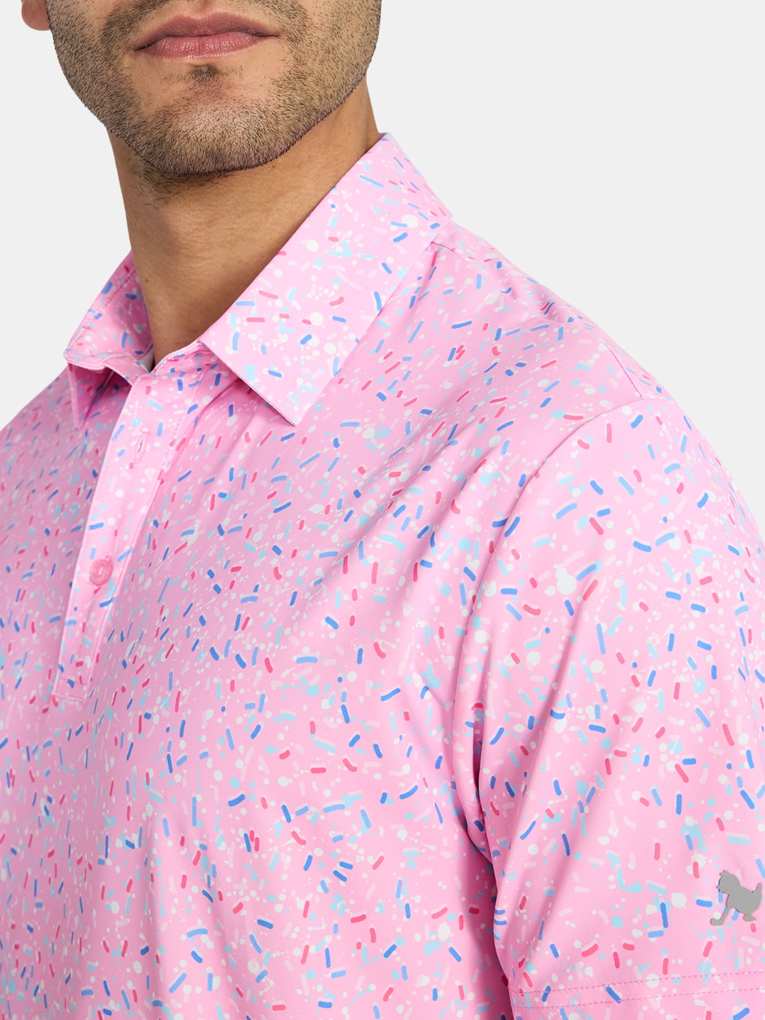 Birdie Bound Men's and Big & Tall Men's Sprinkles Print Polo Shirt, Sizes XS-4XLT