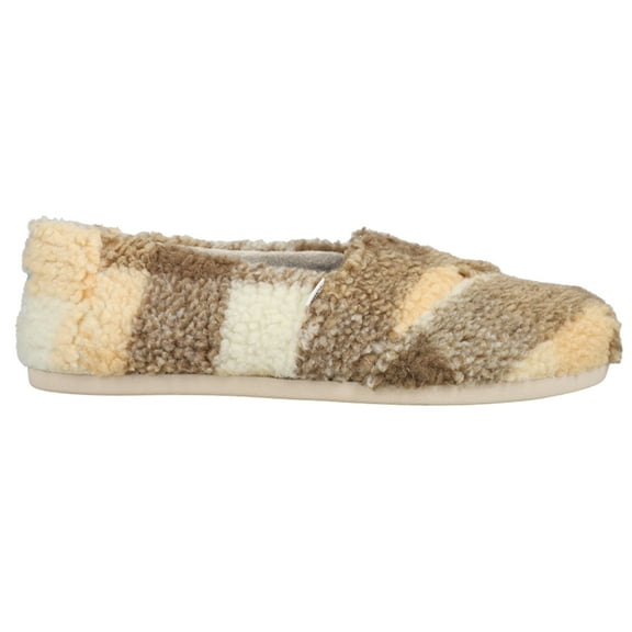TOMS Womens Alpargata Fuzzy Plaid Slip On Flats Casual Shoes