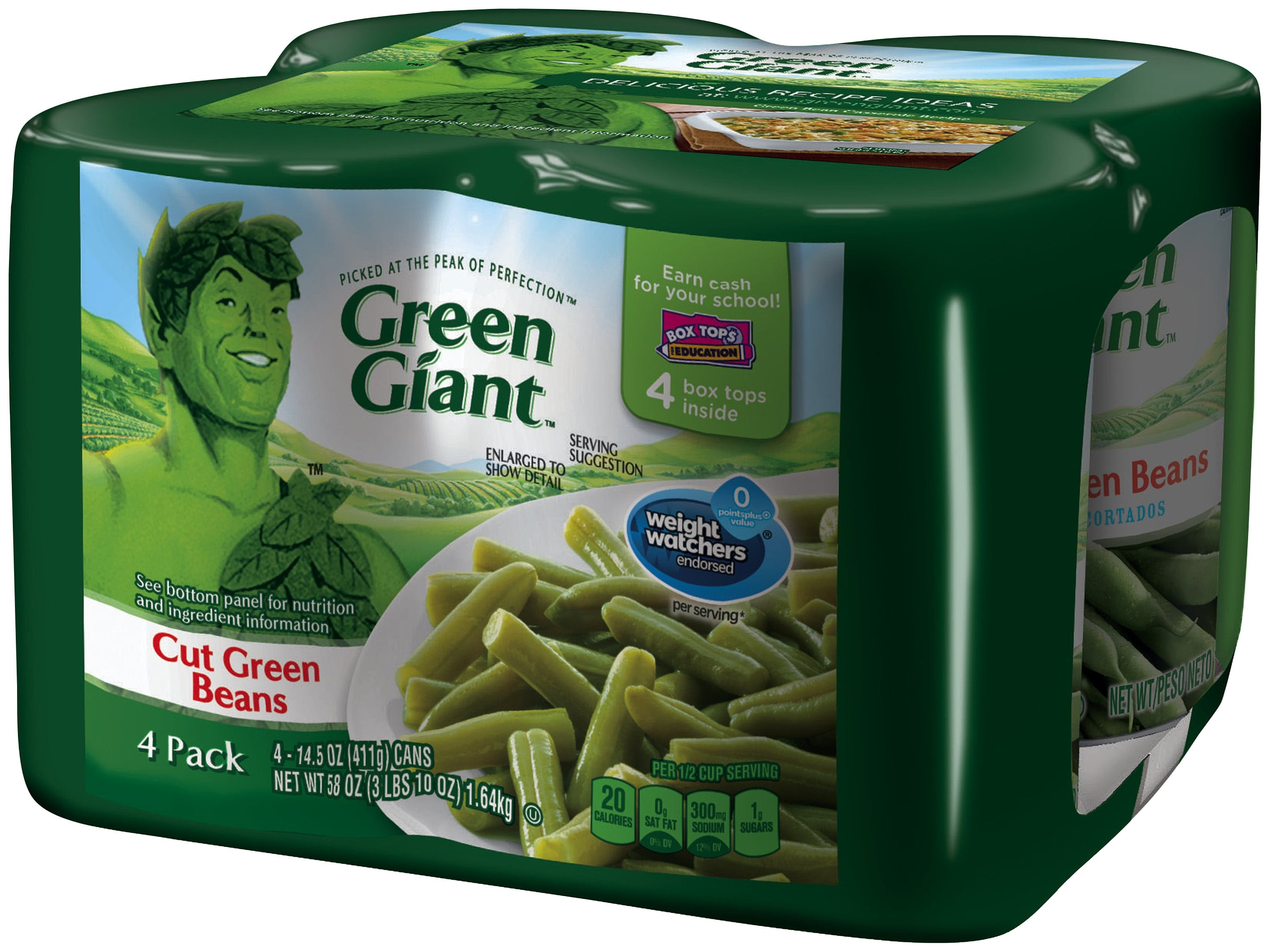 (4 pack) Green Giant Cut Green Beans, 14.5 oz cans