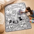 thumbnail image 5 of Byndra Halloween DIY Coloring Blanket, Large Throw Blanket with Spooky Ghost Pumpkin Pattern and Classic Style, Art Activity for Kids, Adults, Home, Party, Sleepover, Gift, 5 of 7