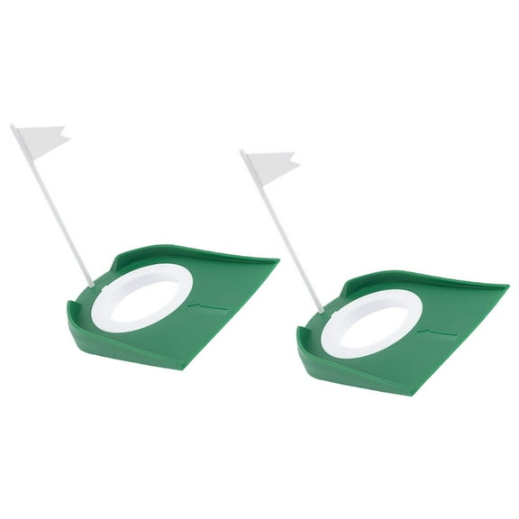 Worgeous Golf Practice Hole Cup 2Pcs Plastic Indoor Green Round Compact Design