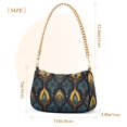 thumbnail image 3 of FORMRS Womens Shoulder Bag with Chain Strap Clutch Purse Cute Tote Handbag, Navy Blue Art Pattern, 3 of 7