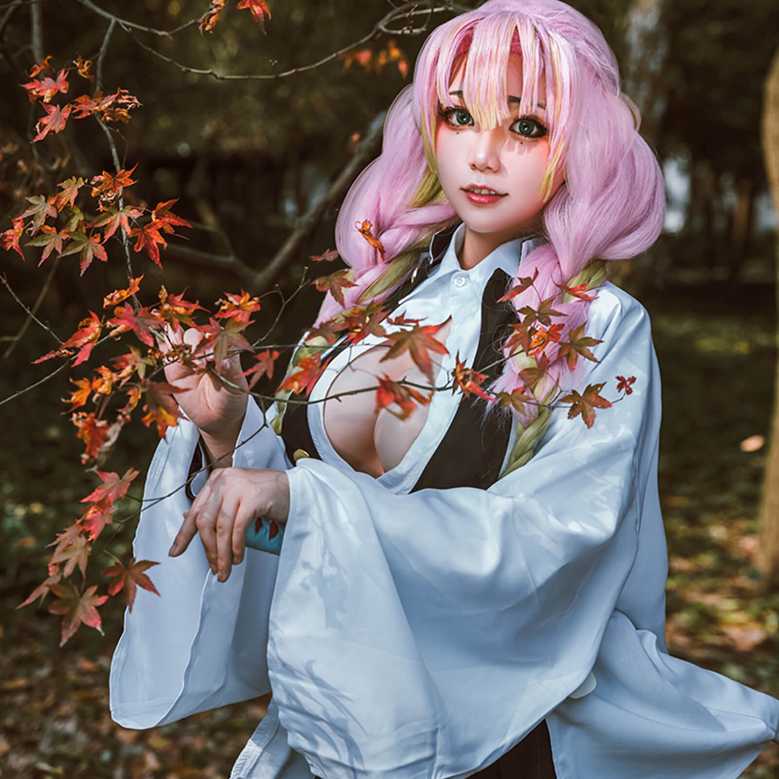 Mukola Demon Slayer Kanroji Mitsuri Anime reality show Cosplay costume  Japanese anime 3D printed unisex kimono costume - Walmart.com