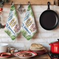 thumbnail image 6 of Summer Slippers Kitchen Towels Set of 3, Tropical Botanical Palm Leaves Vintage Absorbent Dish Towels for Kitchen, Microfiber Hand Towel, Quick Drying Tea Towel for Cleaning Decorative Dishcloths, 6 of 7