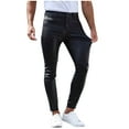 thumbnail image 4 of AnuYalue Mens Faux Leather Pants Big and Tall Tapered Pants Stretch Slim Fit Pants Fashion Elastic Waist Motorcycle Pants, 4 of 6