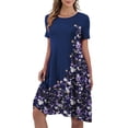 thumbnail image 3 of JuneFish Women's Summer Short Sleeve Casual Dress Patchwork Design Dress with Pockets, 3 of 6