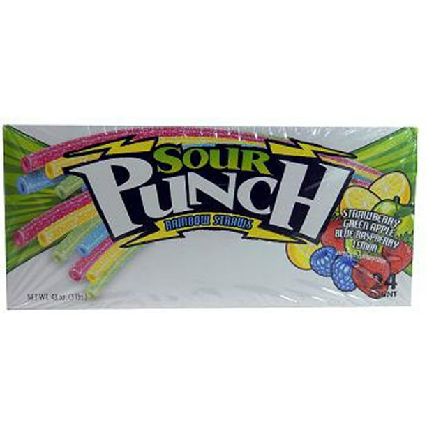 Product Of Sour Punch, Straws, Rainbow, Ct 24 (2 Oz) Sugar Candy