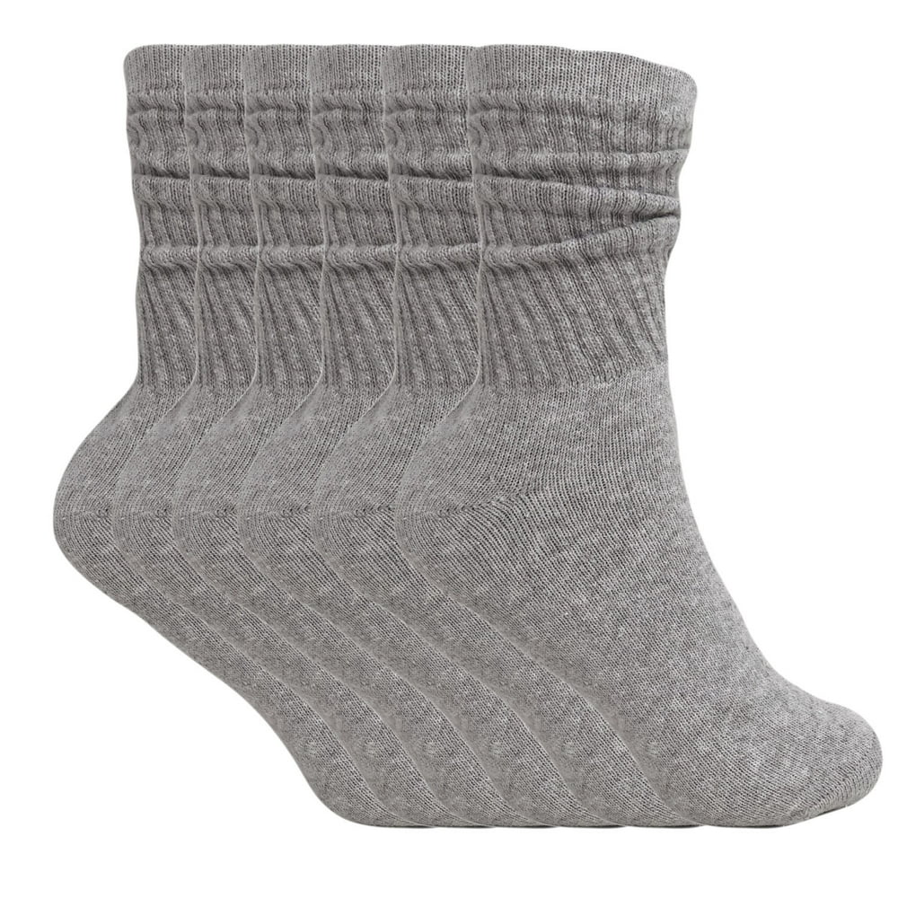 AWS/American Made - Cotton Crew Socks for Women Gray Made in USA 6