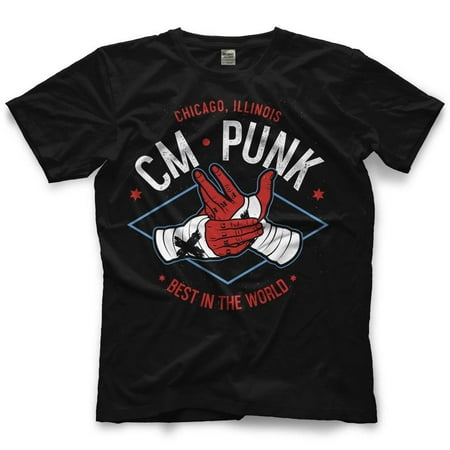 LICENSED Pro Wrestling Tees™ Womens Fitted cm Punk Chicago BITW Best in The World (Cm Punk Best In The World Shirt)