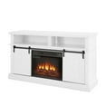 thumbnail image 6 of CASEMIOL 58" Fireplace TV Stand for TVs up to 65", Media Entertainment Center Console with 23" Electric Fireplace, 2 Sliding Door, Large Storage Cabinet for Living Room, Antique White, 6 of 8